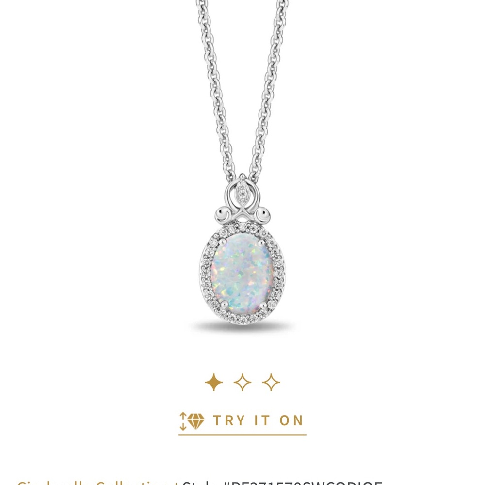 Disney Collection Cinderella Inspired Opal Pendant Necklace